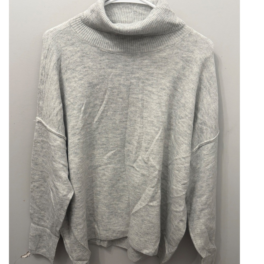 Vince Camuto Silver Heather Turtleneck Oversized Knit Sweater C1553221 Large NWT
